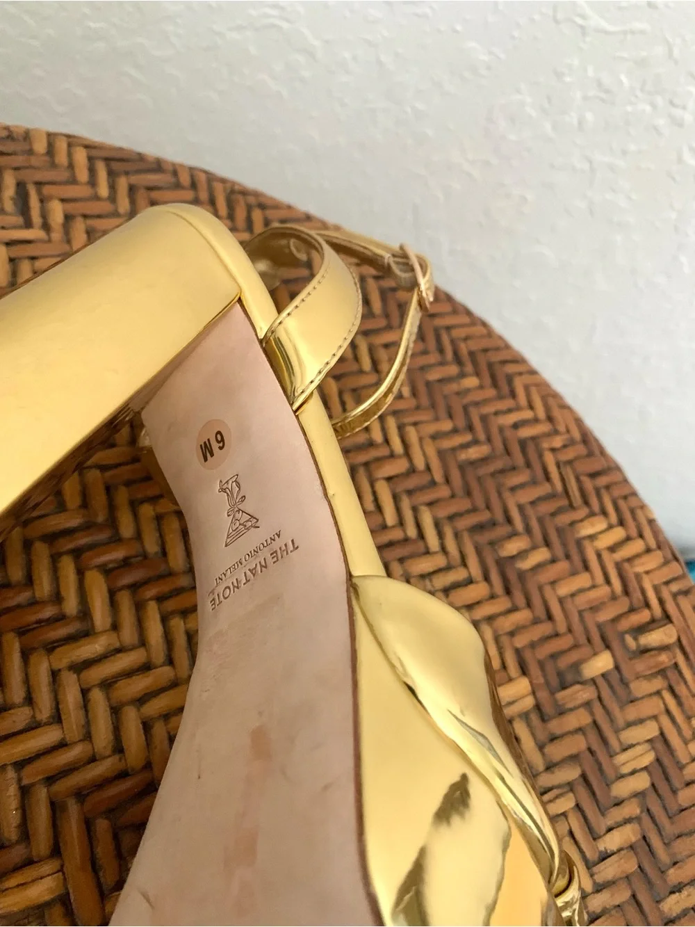 Antonio Melani and the Nat Note Pia Gold Mirror Metallic Platform Heel Pumps